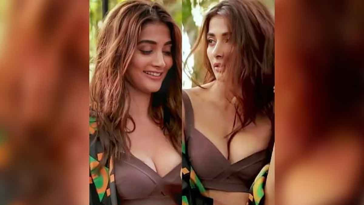 Pooja Hegde latest brown color dress photos viral 