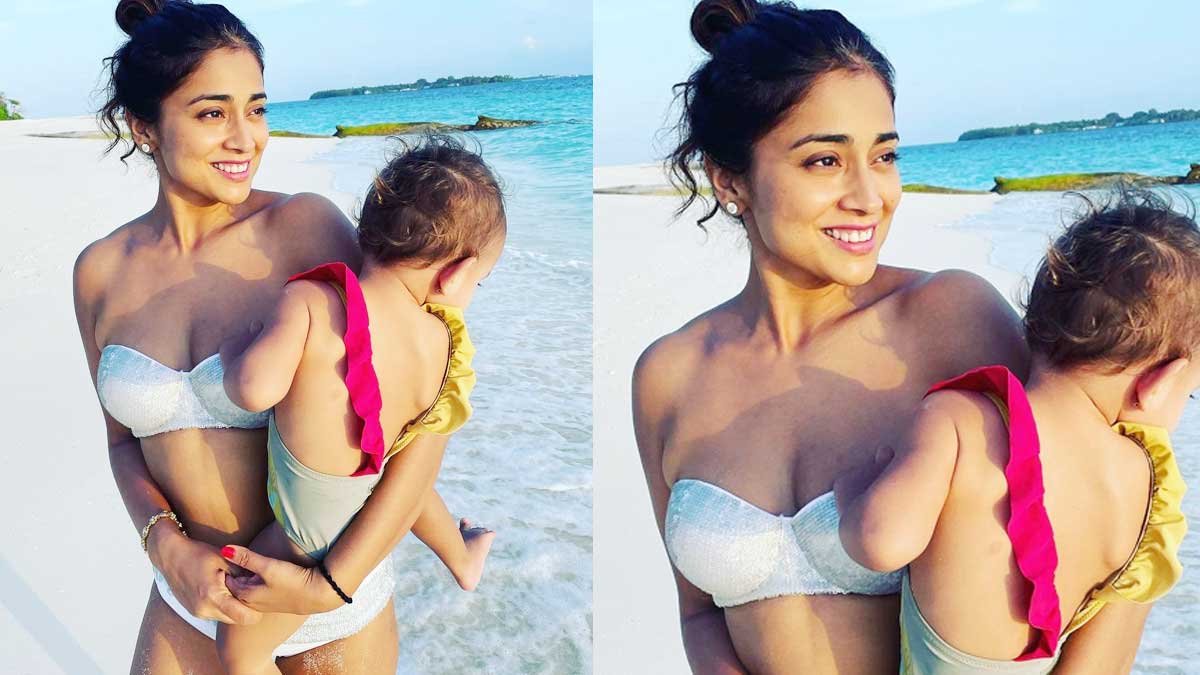 Shriya Saran : బికినీలో ముచ్చెమటలు పట్టిస్తున్న శ్రియ..! Shriya Saran latest photos with her daughter and husband at beach