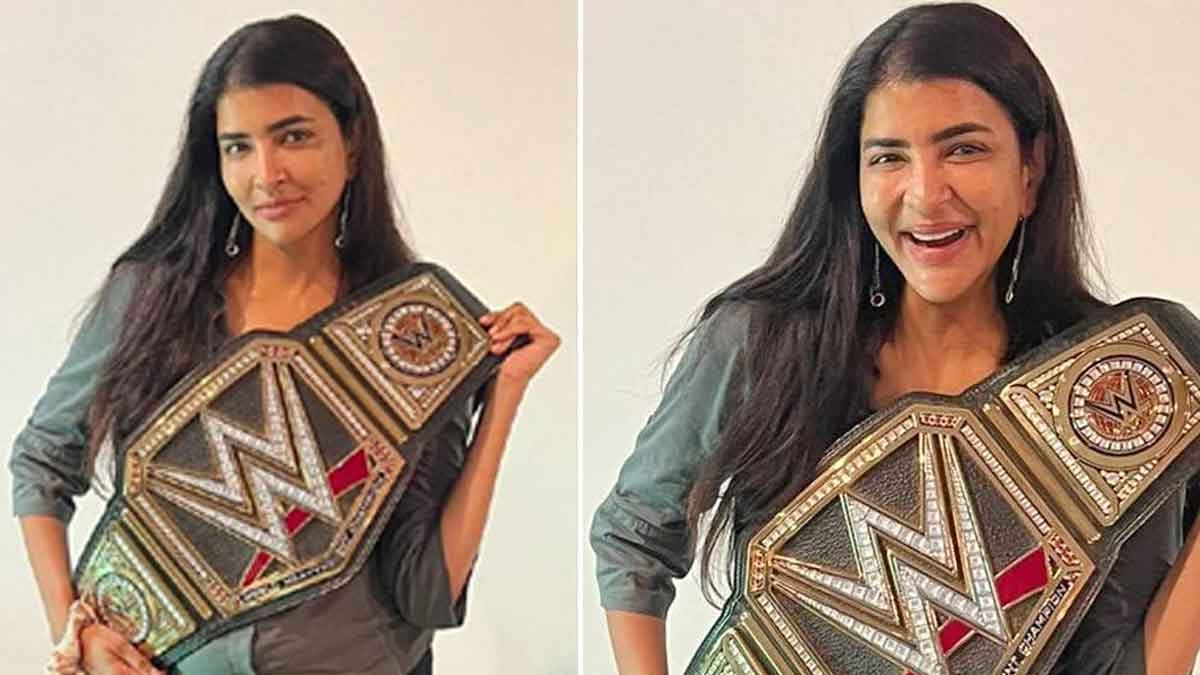 Manchu Lakshmi : ఒరిజినల్ డబ్ల్యూడబ్ల్యూఈ బెల్ట్ ధరించి అందరికీ షాక్ ఇచ్చిన మంచు లక్ష్మీ.. ఇంతకీ అసలు సంగతేంటి..? Manchu Lakshmi with wwe belt photo viral on social media
