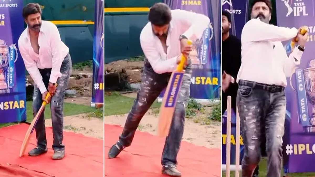 Balakrishna : బాలకృష్ణ బ్యాటింగ్ చూసి పిచ్చెక్కిపోతున్న ఫ్యాన్స్.. అట్లుంటది మరి..! Balakrishna batting promotion video for ipl 2023 viral on social media