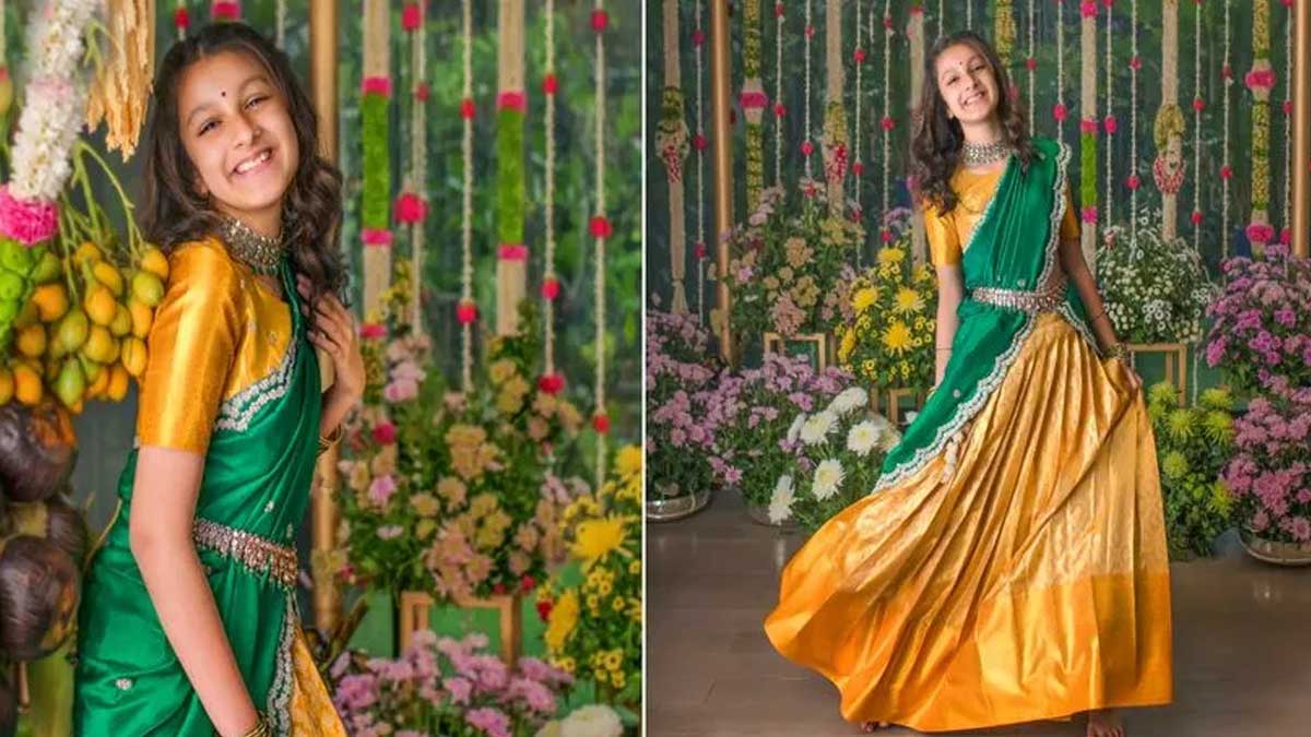 Sitara Ghattamaneni latest ugadi festival photos viral 