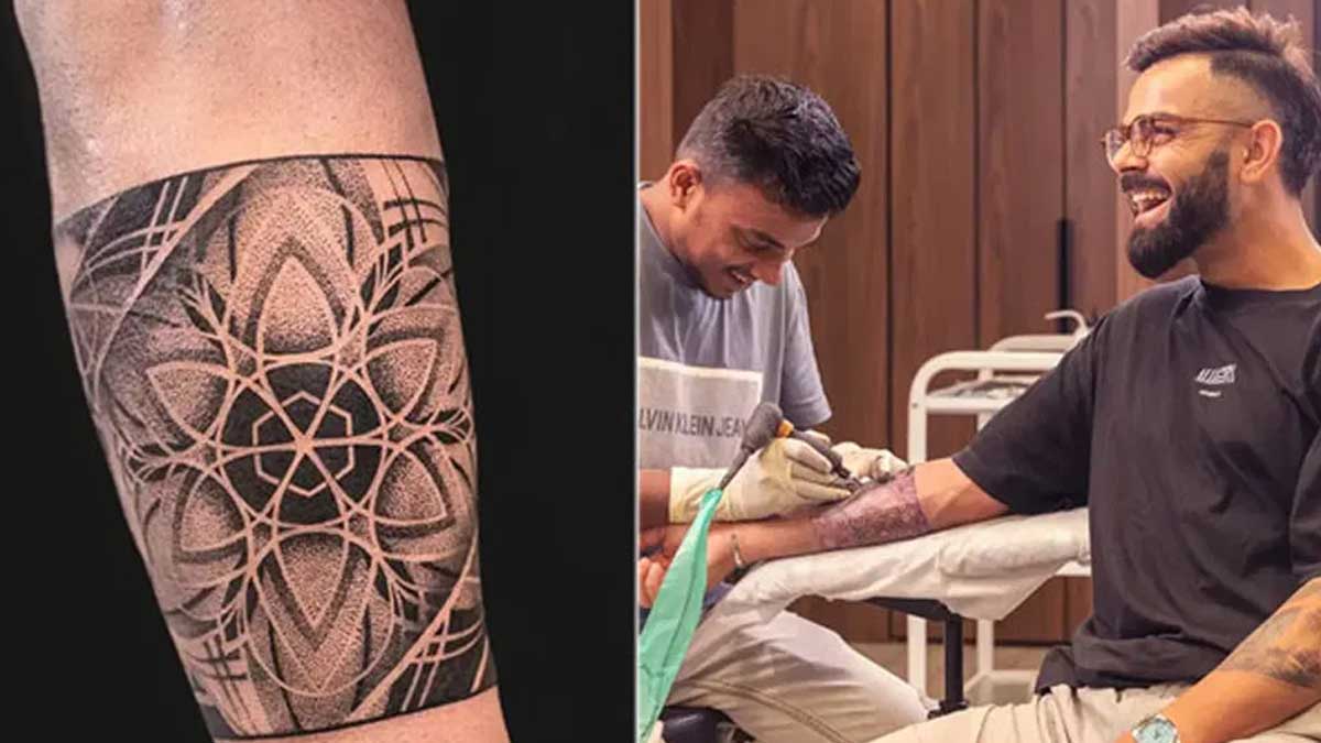 Virat Kohli Tattoo : విరాట్ కోహ్లీ వేసుకున్న ఈ కొత్త టాటూ అర్థం తెలిస్తే అవాక్కవుతారు..! Virat Kohli Tattoo meaning do you know about it