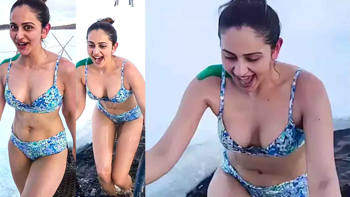 Rakul Preet Singh : గడ్డ కట్టే చలిలో వేడి పెంచేసిన రకుల్ ప్రీత్ సింగ్.. ఏం చేసిందంటే..? Rakul Preet Singh latest video at snow goes viral