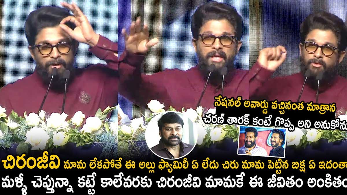 Allu Arjun : నేషనల్ అవార్డ్ వచ్చాక తొలిసారి స్పందించిన బన్నీ.. అంతా చిరు దయే..! Allu Arjun first speech after getting national award