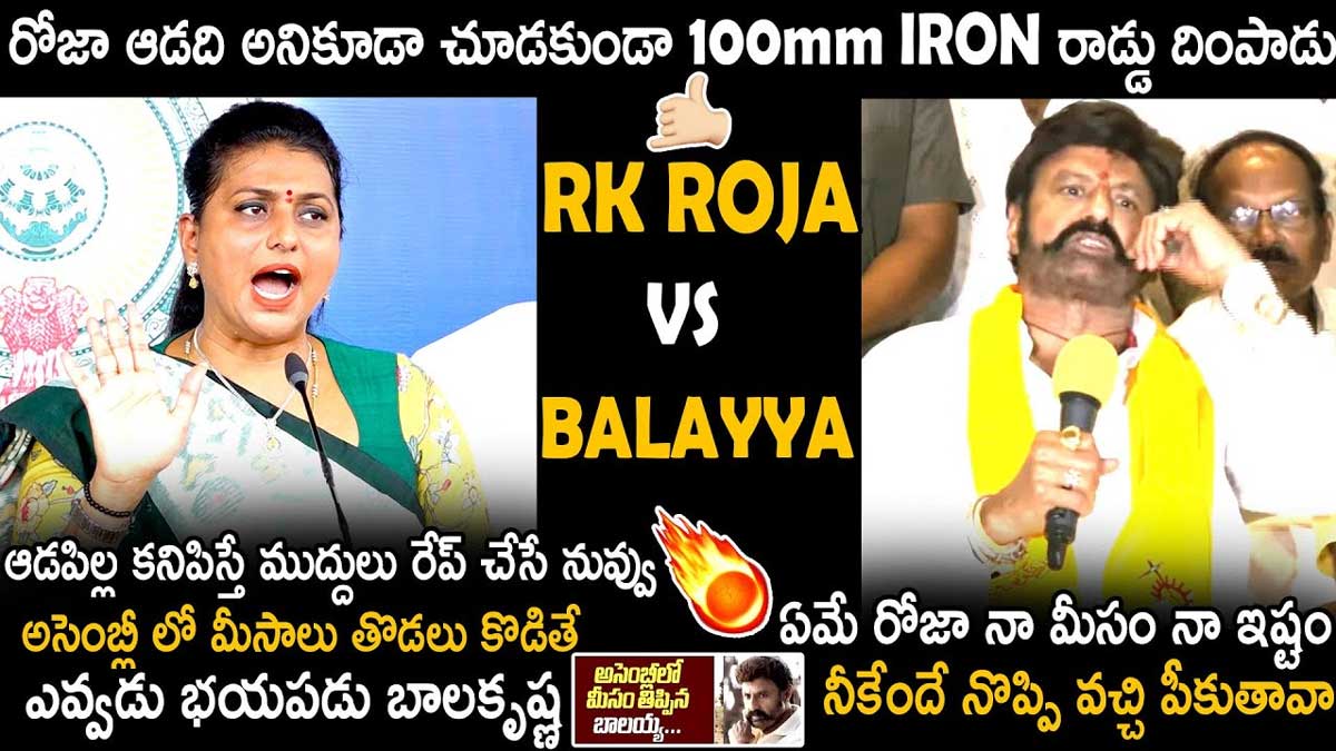 Balakrishna strong counter to roja about her comments 
