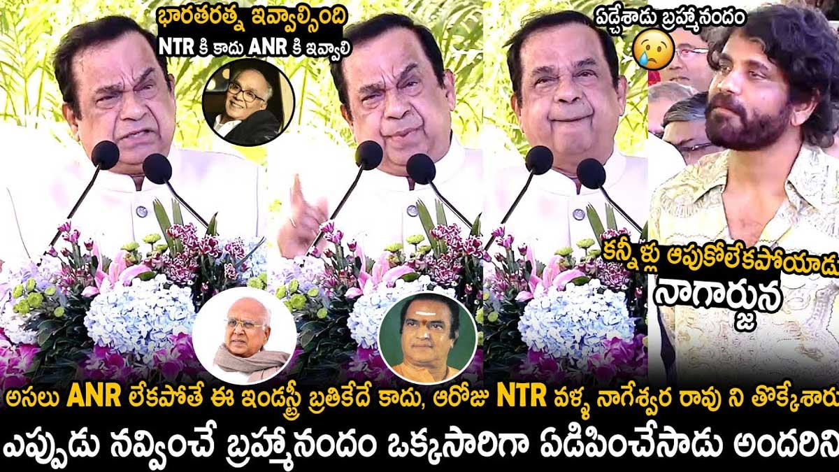 Brahmanandam got emotional in anr statue launching 