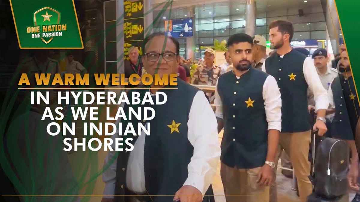 Pakistan Cricket Team : భారత్ గడ్డపై పాక్ క్రికెటర్లకు ఎలా స్వాగతం పలికారో చూడండి..! Pakistan Cricket Team this is how they got welcome in india