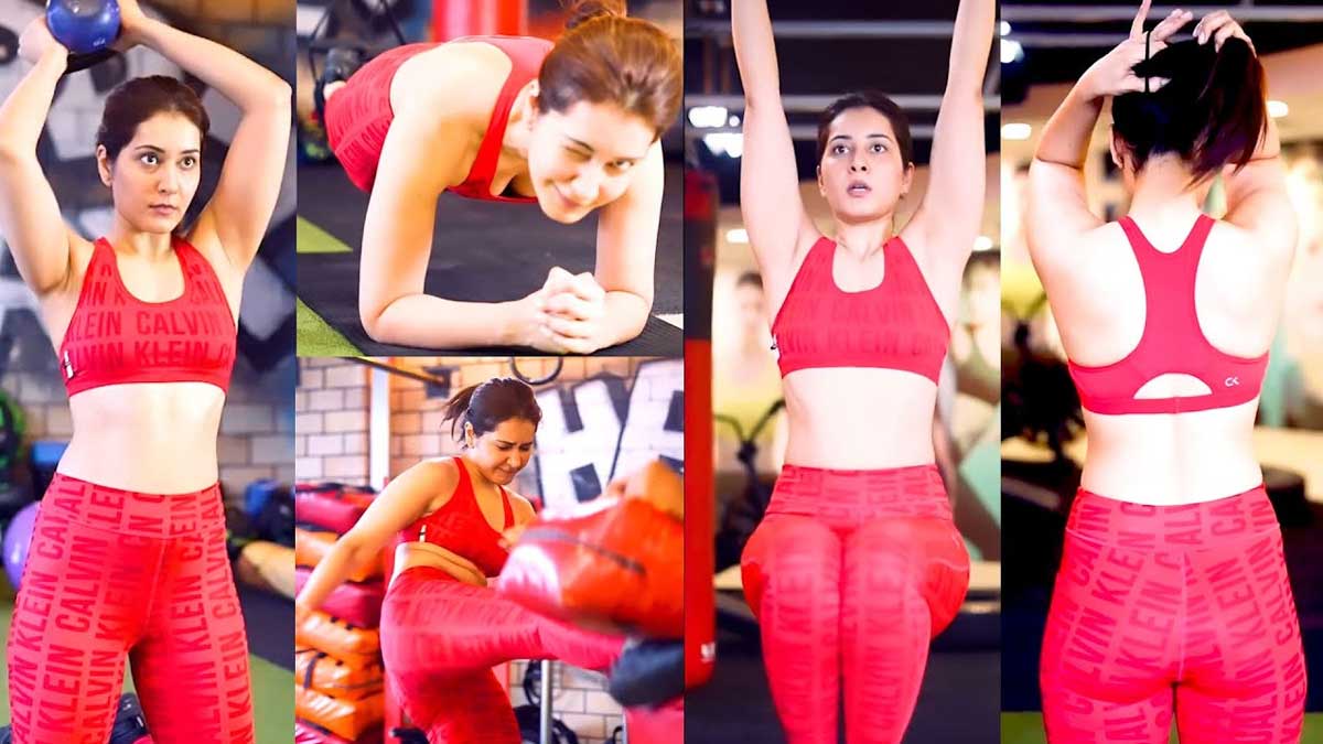 Rashi Khanna : జిమ్లో అందాలన్నింటినీ బయటపెట్టి పిచ్చెక్కించిన రాశీ ఖన్నా Rashi Khanna latest red color dress gym video viral