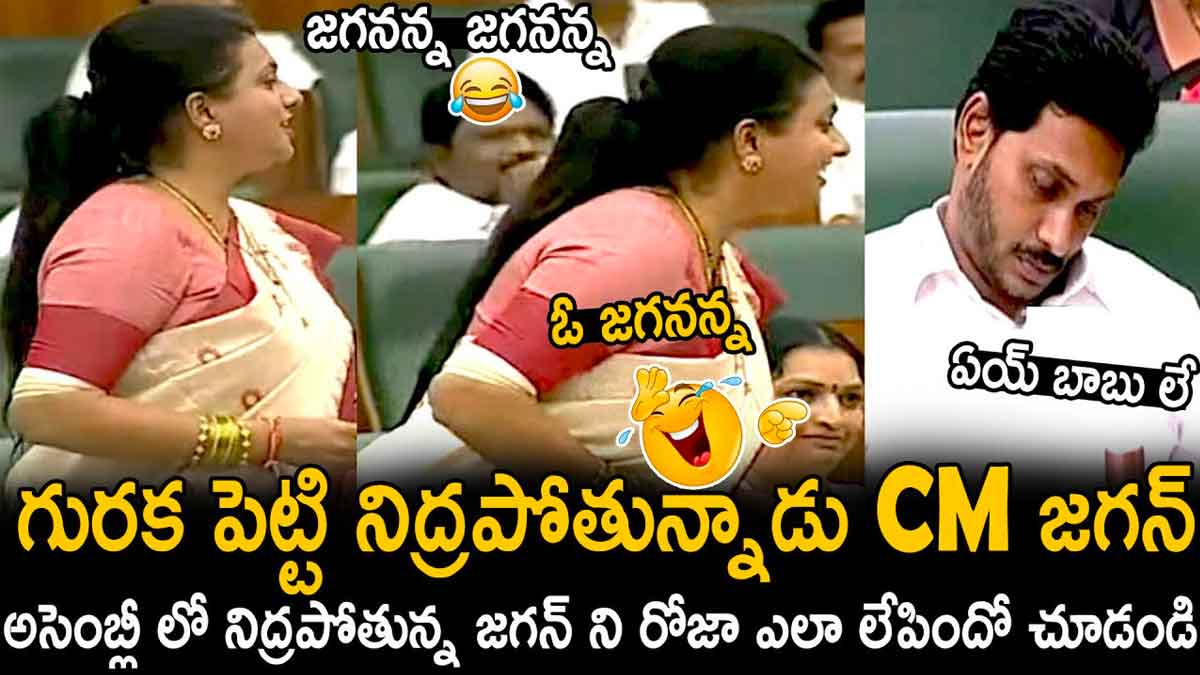 Roja : అసెంబ్లీలో పడుకున్న జగన్ని ఉలిక్కిపడేలా చేసిన రోజా Roja fun time with cm ys jagan in ap assembly