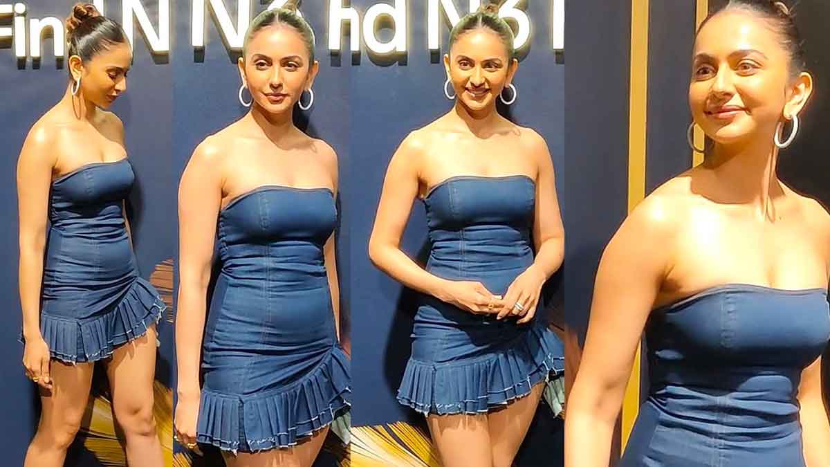 Rakul Preet Singh : ఫోన్ లాంచ్కి పొట్టి బట్టలలో వచ్చిన రకుల్ ప్రీత్ సింగ్.. అమ్మడిని చూసి అంతా షాకయ్యారుగా.. Rakul Preet Singh attended phone launch program