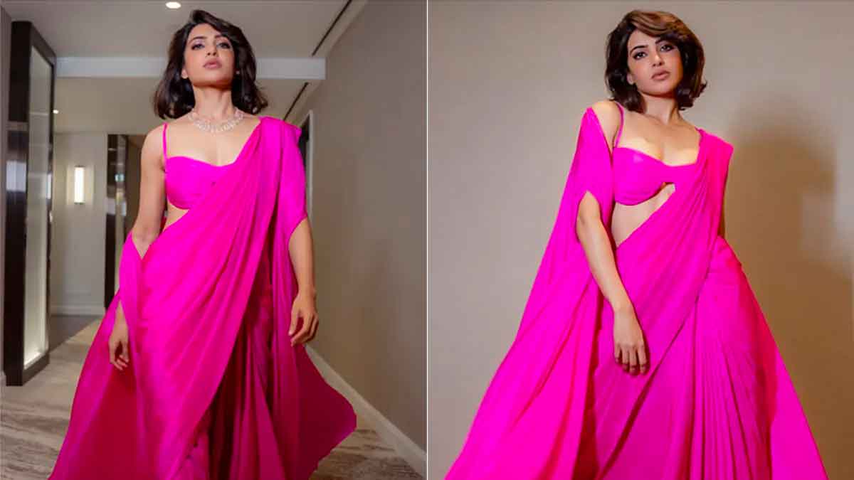Samantha : సమంత ఈజ్ బ్యాక్.. బ్రా అందాలతో మత్తెక్కిస్తున్న ముద్దుగుమ్మ.. Samantha latest pink color dress photos viral