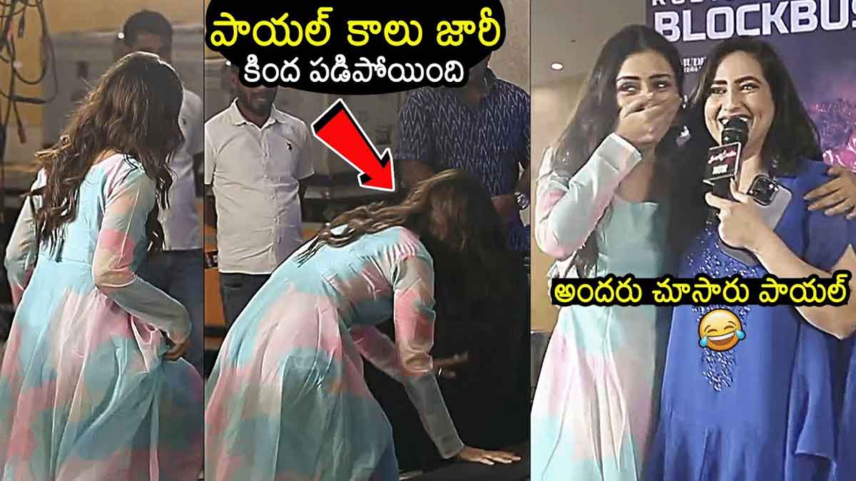 Payal Rajput : ఒక్కసారిగా కిందపడిపోయిన పాయల్ రాజ్పూత్.. తరువాత ఏమైందంటే..? Payal Rajput fell from stage at once video viral