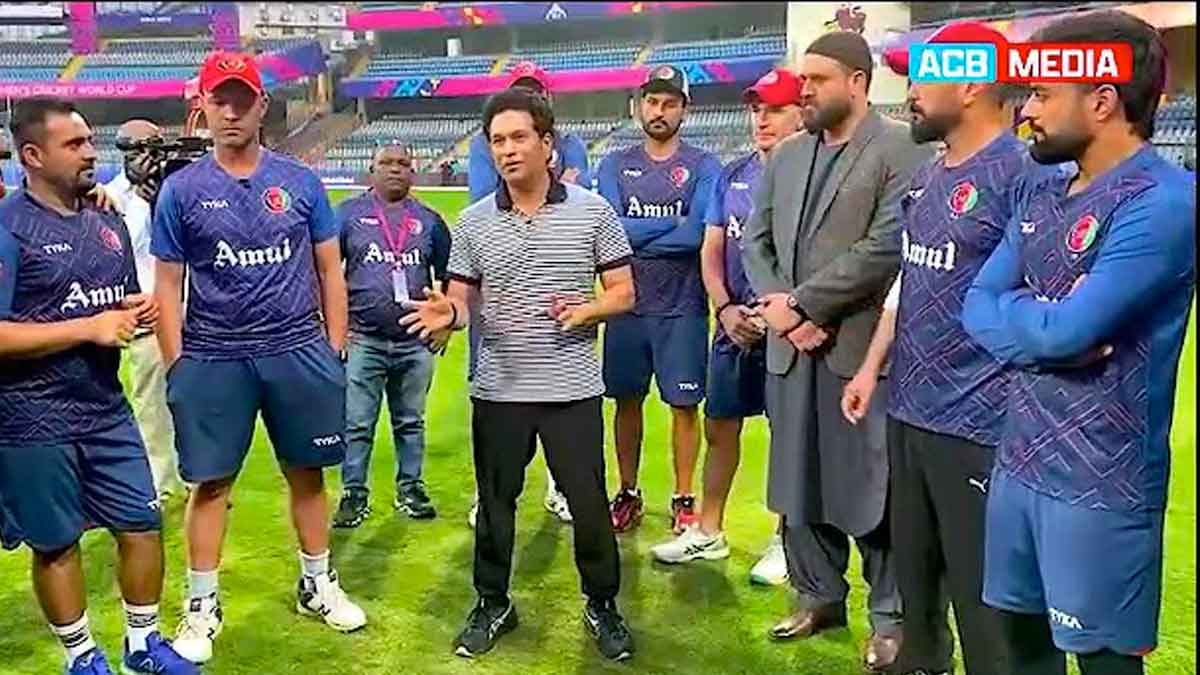 Sachin Tendulkar : ఆఫ్ఘన్ క్యాంప్లో సడెన్ ఎంట్రీ ఇచ్చిన సచిన్.. ఆయన ఏమన్నాడంటే..! Sachin Tendulkar talked to afghanisthan cricket team