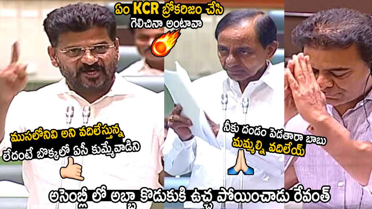 CM Revanth Reddy : అసెంబ్లీలో రేవంత్ రెడ్డి ఫైర్.. తండ్రి, కొడుకులని వణికించాడుగా..! CM Revanth Reddy angry comments on kcr and ktr