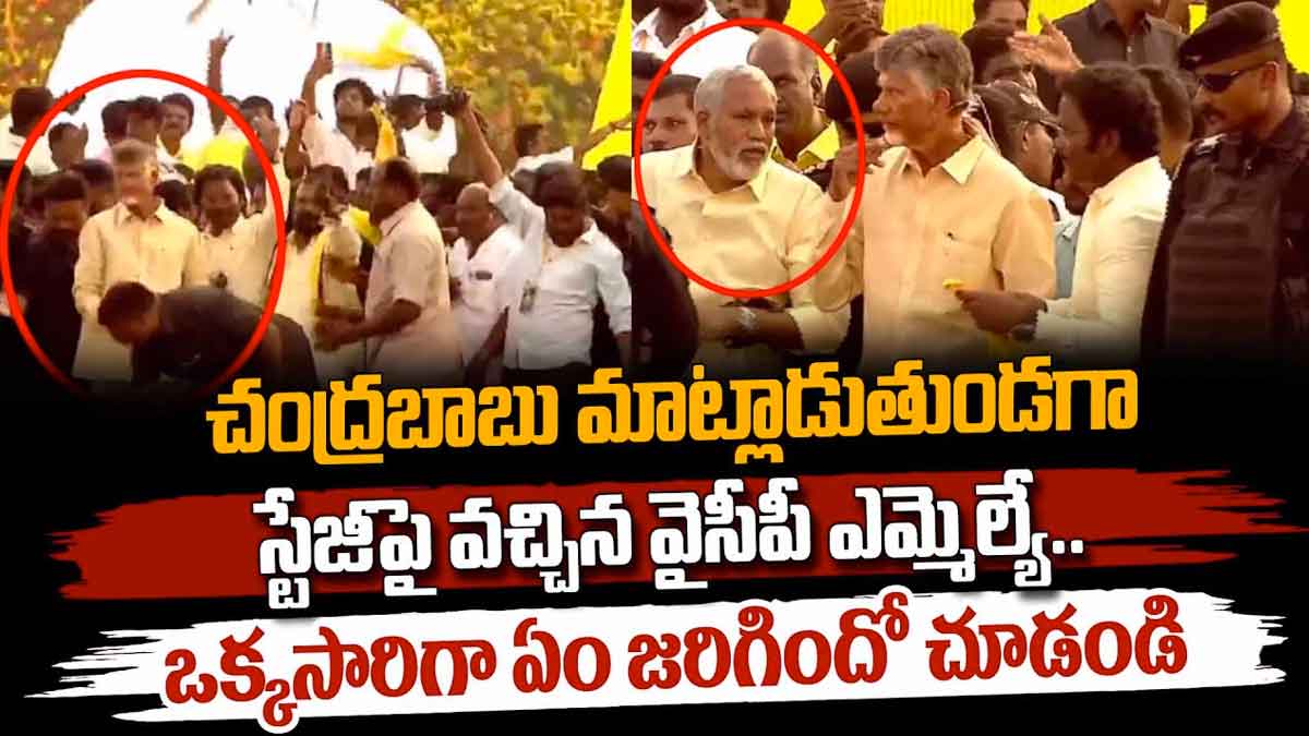 Chandrababu : చంద్రబాబు మాట్లాడుతుండగా, ఒక్కసారిగా స్టేజ్ పైకి వచ్చిన వైసీపీ ఎమ్మెల్యే.. తర్వాత ఏం జరిగింది..! Chandrababu comments on cm ys jagan