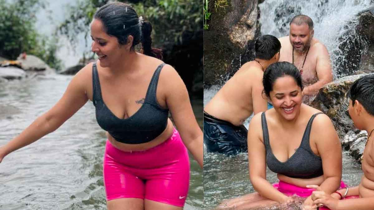 Anasuya Bharadwaj : ఛీఛీ.. పిల్లల ముందు ఇంత దారుణంగానా..అనసూయ గ్లామర్ షోపై ట్రోల్స్.. Anasuya Bharadwaj latest photos with her kids netizen troll her