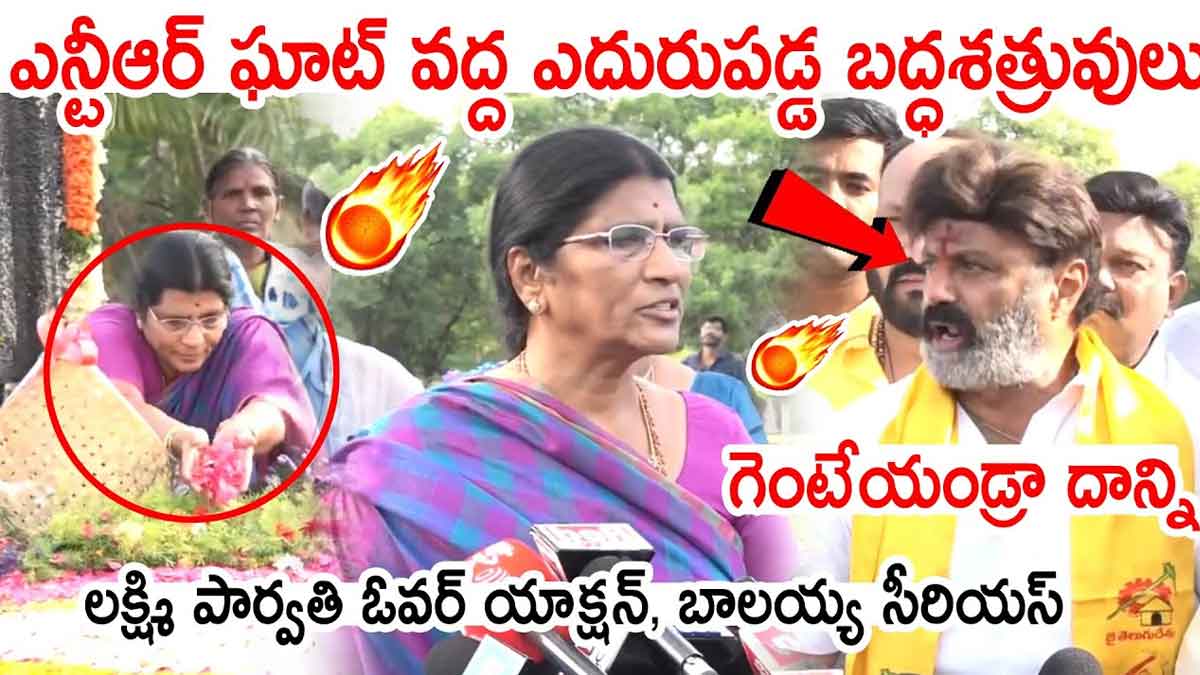 Balakrishna : ఒకరికొకరు ఎదురుపడిన బాలకృష్ణ, లక్ష్మీపార్వతి.. అప్పుడు ఏం జరిగిందంటే..? Balakrishna and lakshmi parvati visited sr ntr ghat for praying