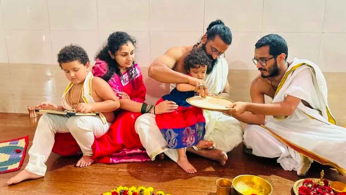Rishab Shetty home function with kids