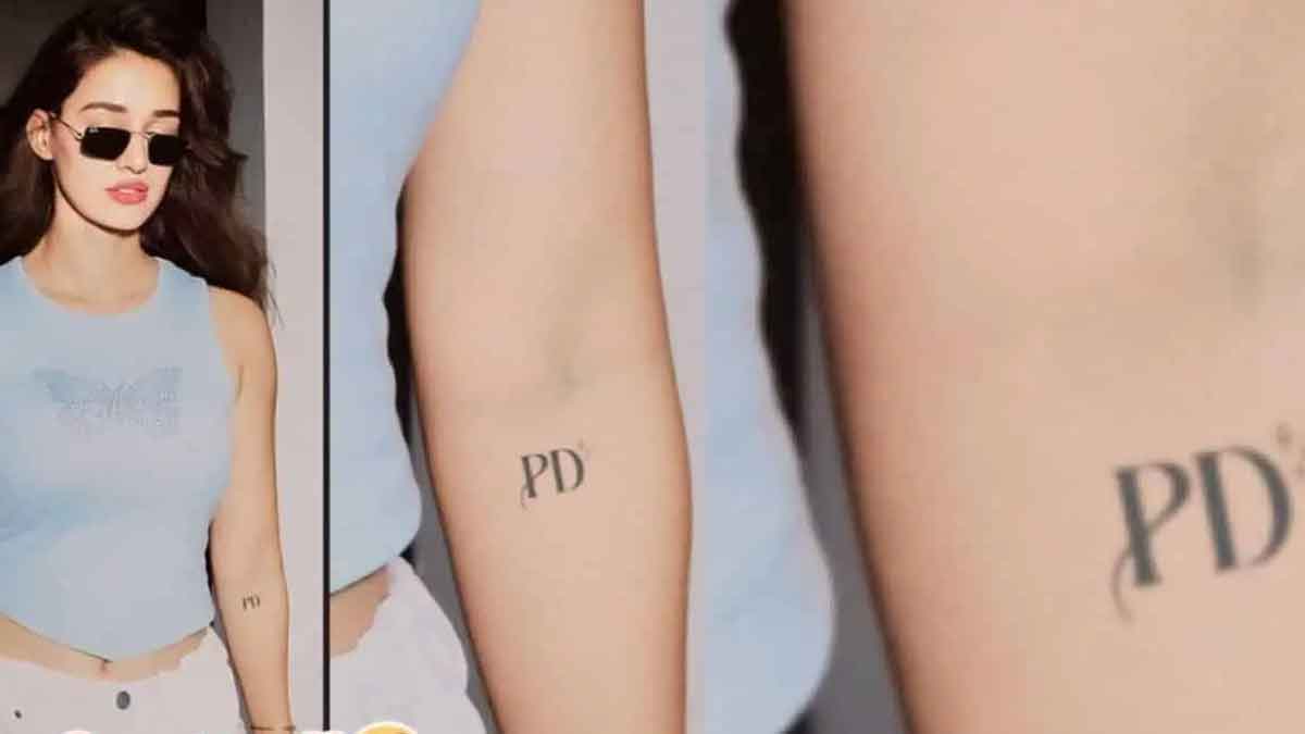 Disha Patani appeared with pd tattoo on her hand 